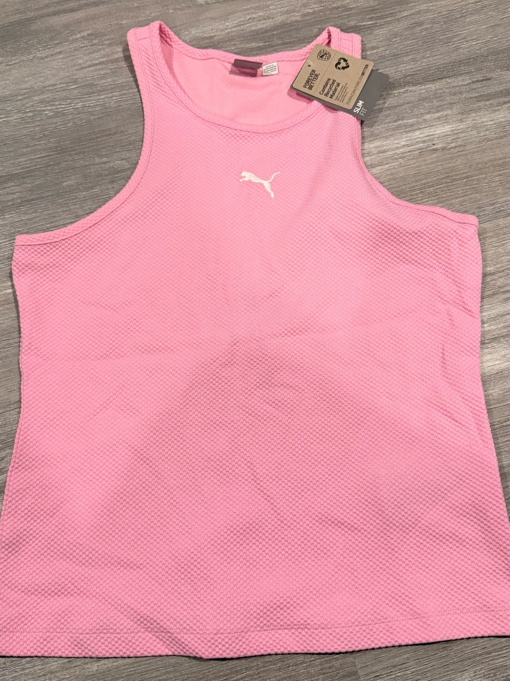 Puma Light Pink Mesh Racerback Athletic Tank